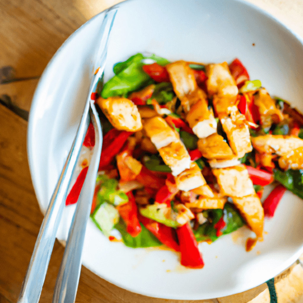 Homemade Crispy Sweet Chilli Chicken Tender Salad